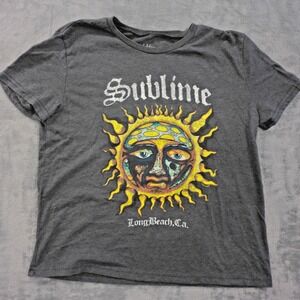 Sublime Gray Sun Band Graphic Men's T-Shirt Size Medium Long Beach CA